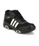 Men's Black  White High Top Running Shoes