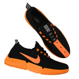 Men's Breathable Mesh Black Orange Running Sport Shoes