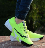 Elite Green Mesh Textured Sports Shoes For Men