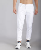 Slim Men Black Jeans White