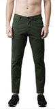 Slim Fit Men Black Trousers Green