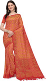 Woven Banarasi Cotton Silk Saree Peach