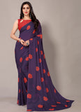 Bollywood Georgette Saree Purple