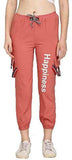 Regular Fit Women Black Trousers Pink