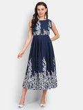 Women Printed Anarkali Kurta DarkBlue